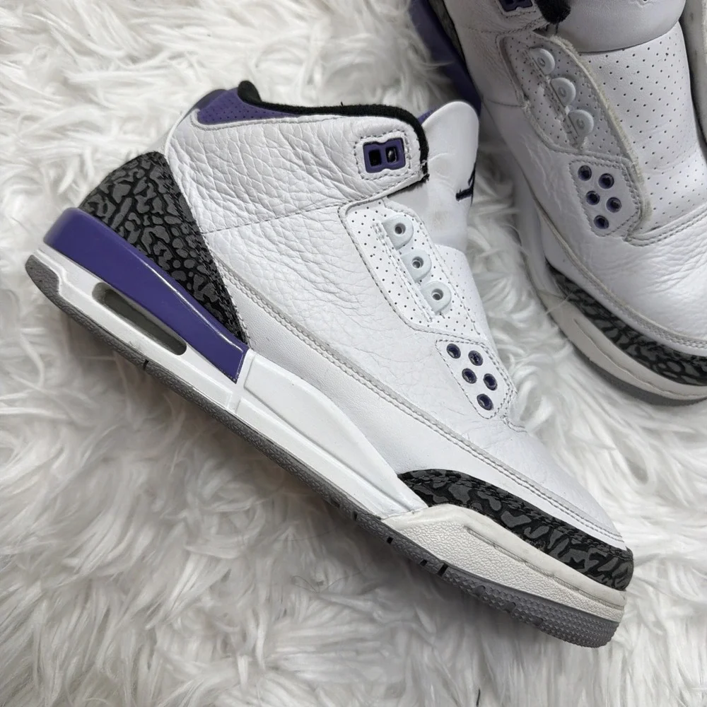 Size 7Y Nike Air Jordan 3 Retro 'Dark Iris' DM9067-105 Shoes Sneakers * No Laces